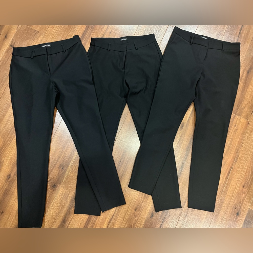 3 Pairs of Express Skinny Mid Rise Black Women's Pants